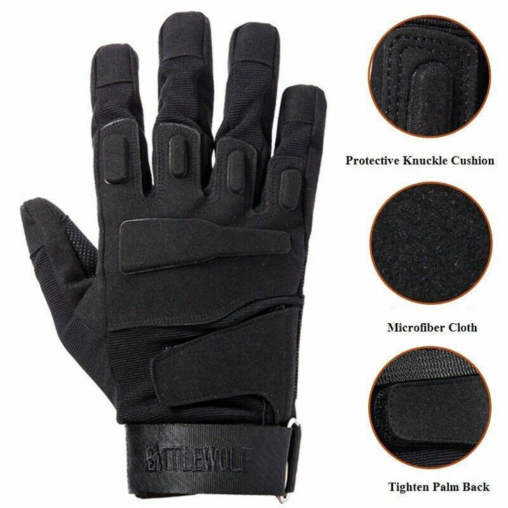 Unisex tactical gloves, olive green, reinforced knuckles for motorcycle riding