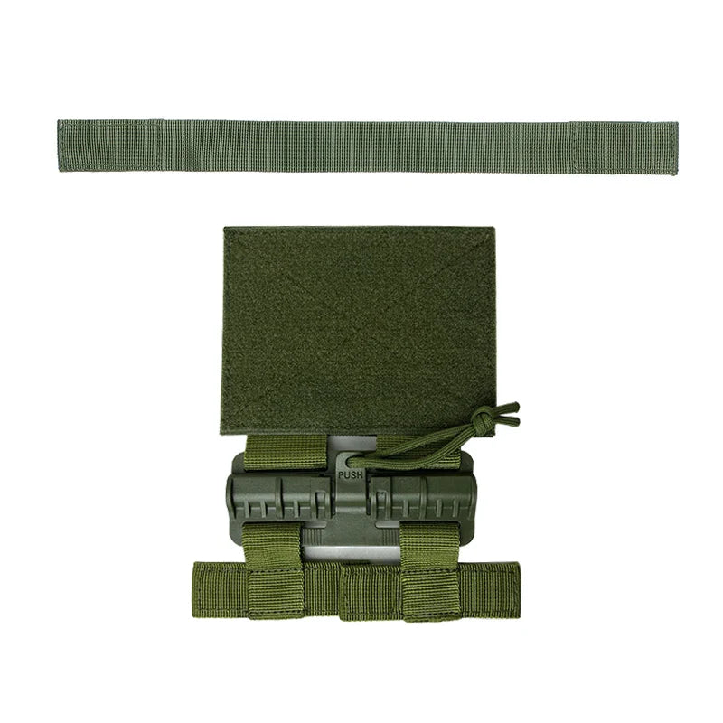 Military-grade quick release buckle for tactical vests, olive green nylon gear