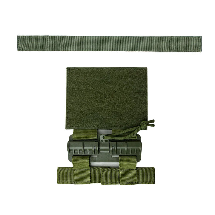 Military-grade quick release buckle for tactical vests, olive green nylon gear