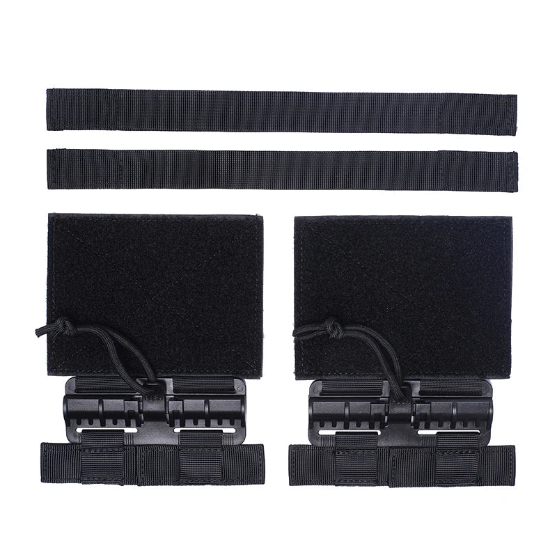 Close-up of quick release buckle, black nylon, showing robust mechanism