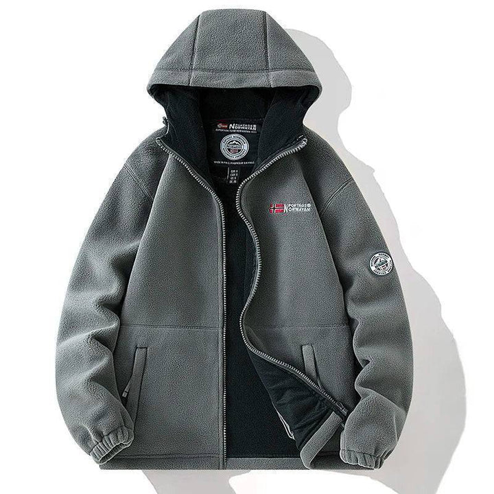 Unisex thermal fleece tactical jacket with multiple pockets, windproof and functional for camping