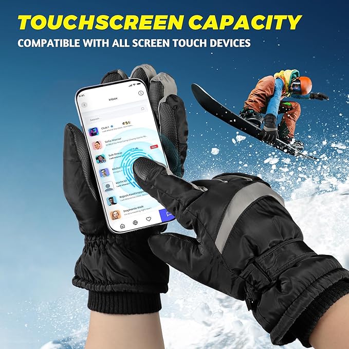 Premium ThermaTouch winter gloves, warm, thermal, and touchscreen enabled for men and women.