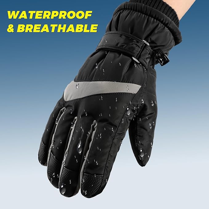 Unisex thermal fleece gloves, offering superior warmth & touchscreen functionality for winter sports.
