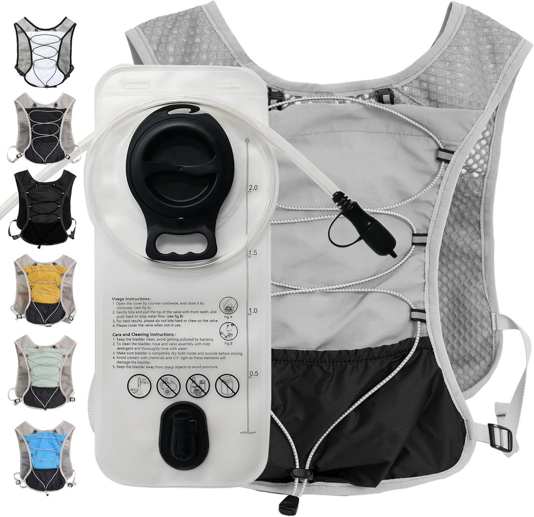 Unisex Ultra-Light Hydration Running Vest with 2L Water Bladder for trail running.