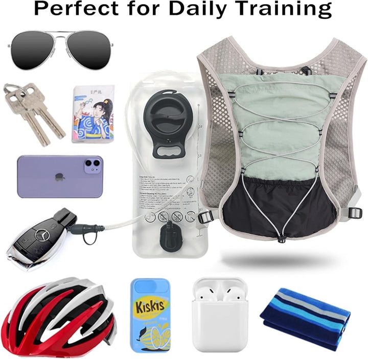 Unisex ultra-light running vest, 2-liter bladder, perfect for hiking & active fitness.