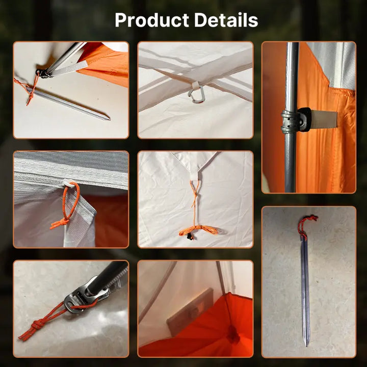 Highly functional 1-2 person waterproof camping tent, ultralight for easy transport on hikes