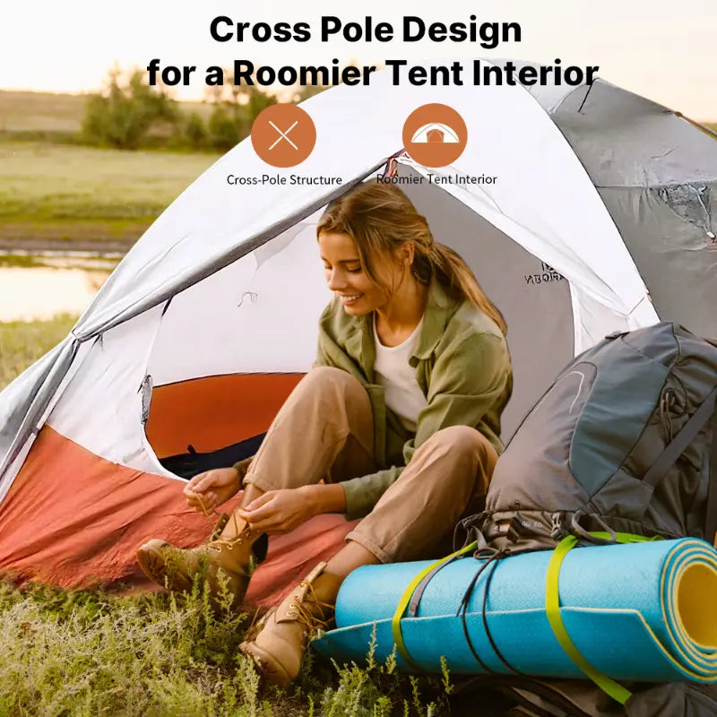 Ultralight camping tent with waterproof design, perfect for 1-2 person backpacking expeditions