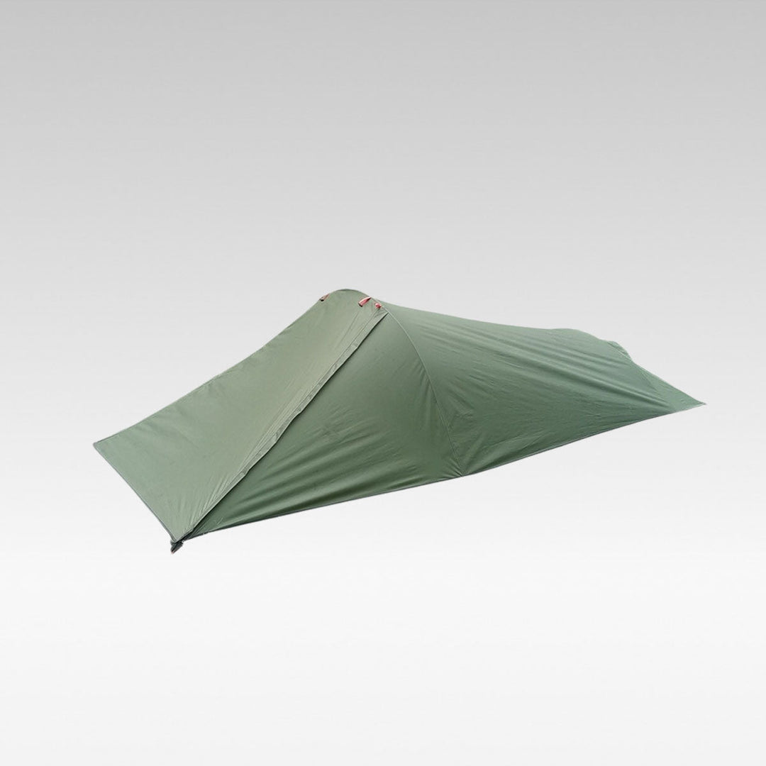 Unisex ultralight 1-person backpacking tent packed in its compact stuff sack, ideal for solo camping.