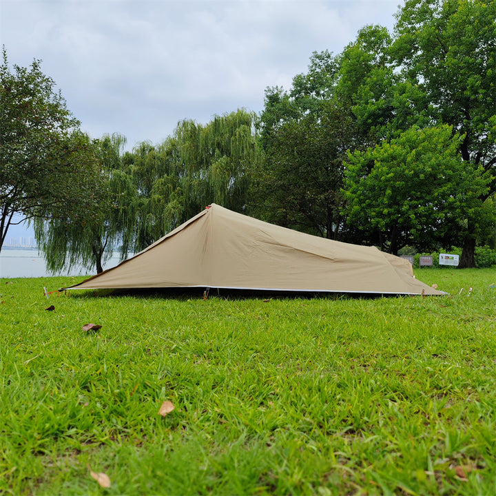 Detail of the mesh inner tent, providing ventilation and insect protection in this ultralight shelter.