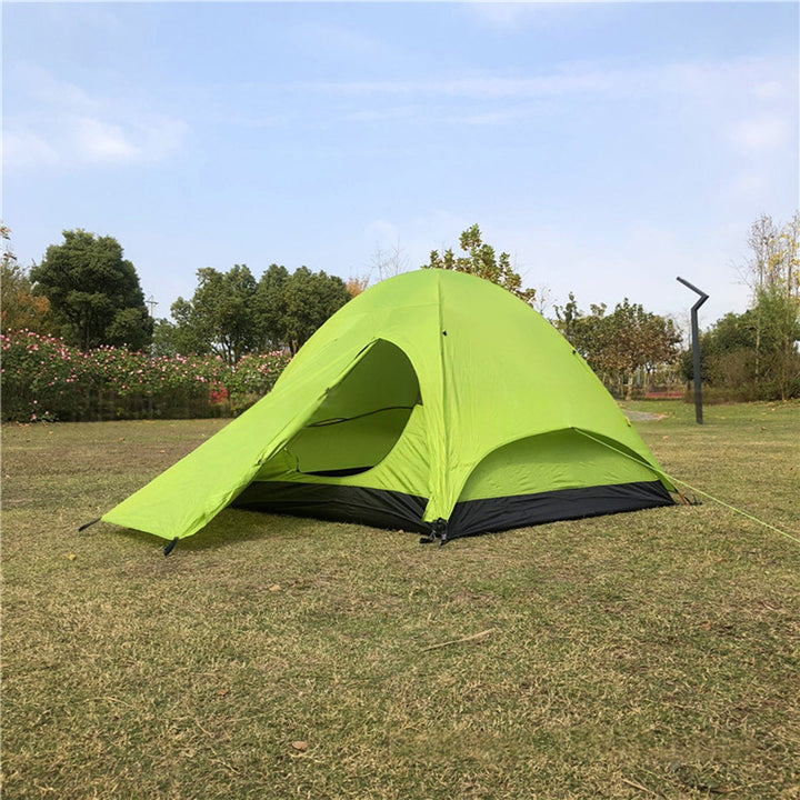 Unisex 3-person tent with rainfly deployed, weatherproof camping gear