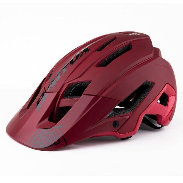Side view of a breathable unisex bicycle helmet for road cycling and mountain biking, safety gear.