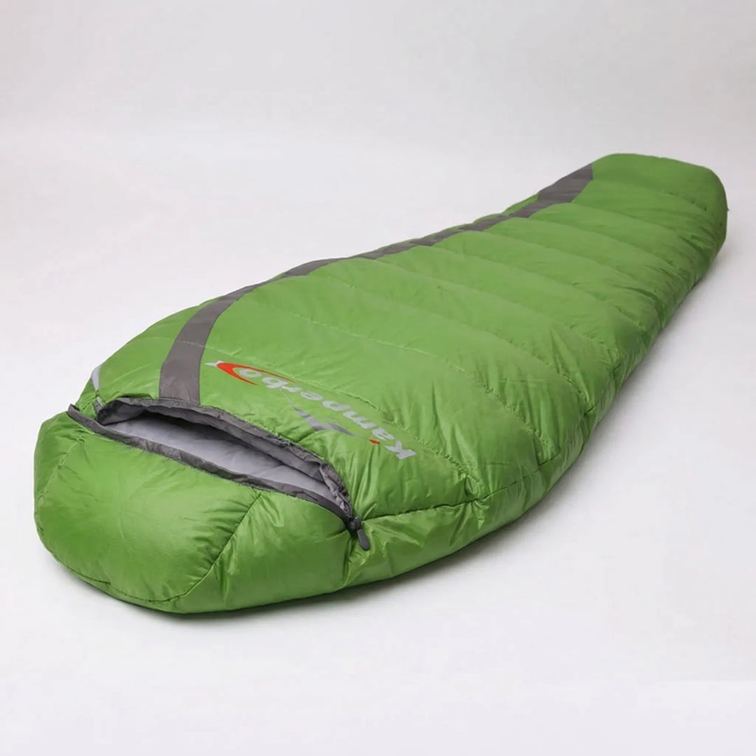 Unisex ultralight down mummy sleeping bag, excellent for cold weather, camping, hiking & backpacking.