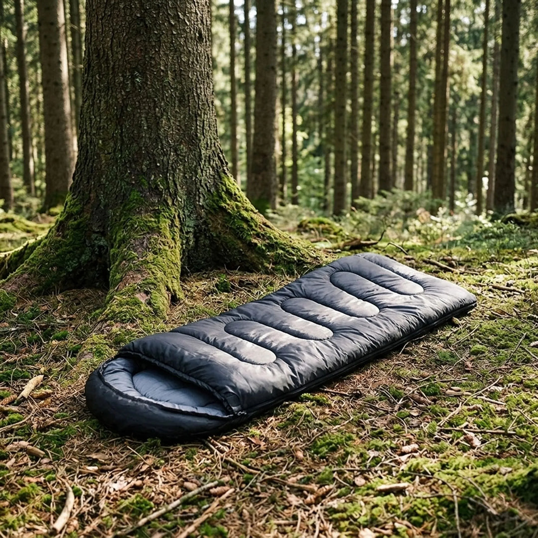Unisex ultralight envelope sleeping bag for camping & hiking. Portable gear for backpacking outdoor adventures.