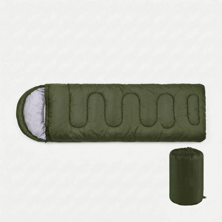 Stay warm with this ultralight envelope sleeping bag for camping. Portable, essential gear for hiking & backpacking.