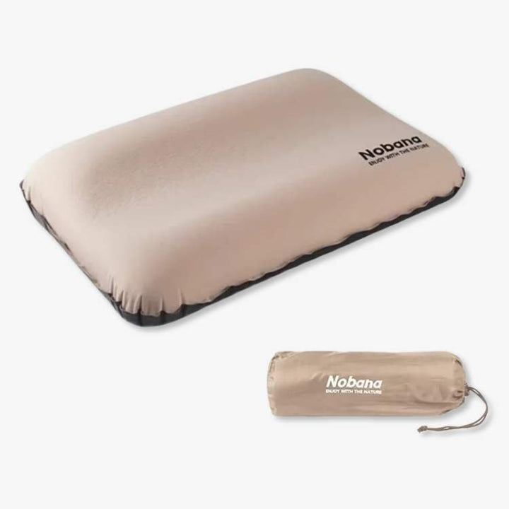 Compact outdoor inflatable pillow, perfect for neck support during hiking and travel.