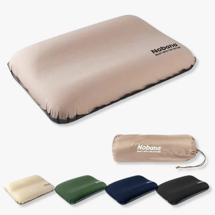 Durable camping pillow, ultralight and inflatable, ideal for any outdoor adventure.