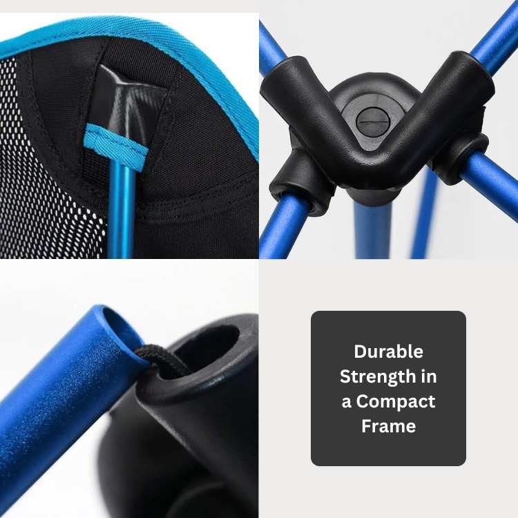 A person easily setting up an ultralight portable folding camp chair, emphasizing its compact and portable features.