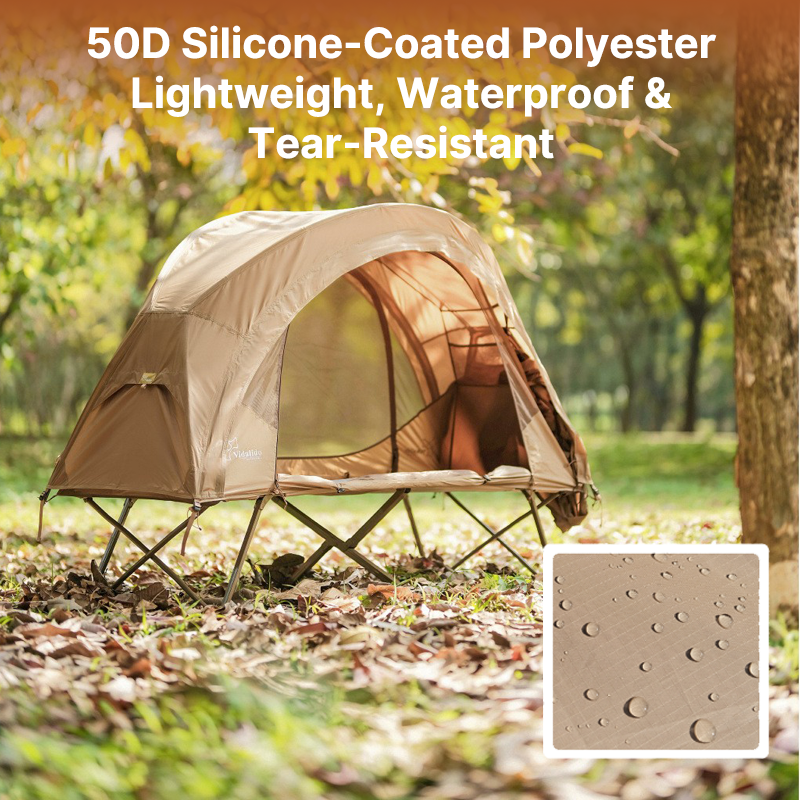 Compact cot-compatible solo bivy tent, ultralight shelter for adventure camping
