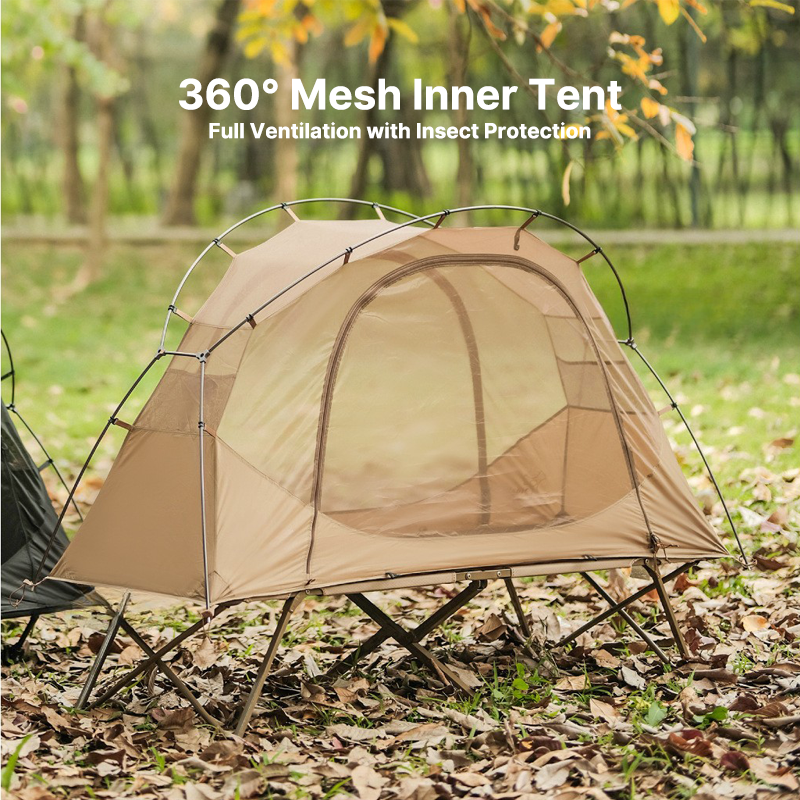 Unisex solo bivy tent with rainfly pitched in a scenic outdoor camping spot