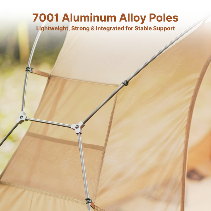 Unisex solo shelter (bivy tent) with rainfly installed, ready for outdoor adventure