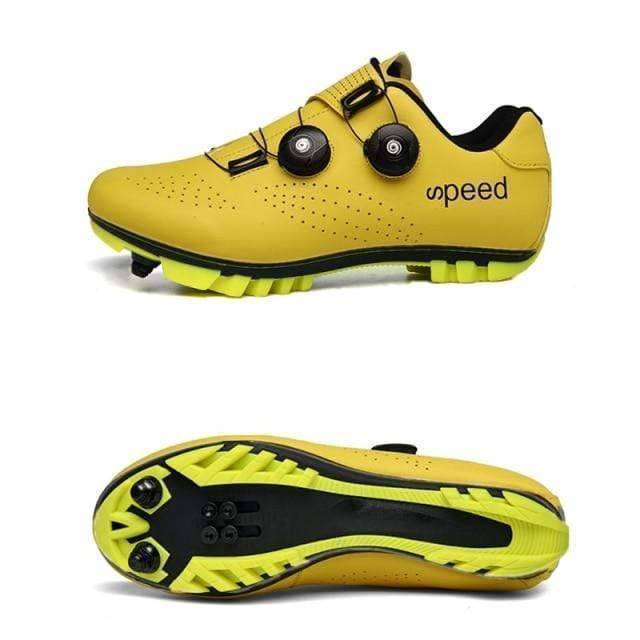 Close up of SPD clip on Unisex Ultralight Cycling Shoes, perfect for athletic footwear