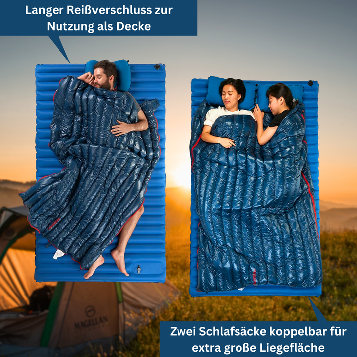 Close-up of the durable fabric of a unisex lightweight travel sleeping bag, outdoor gear