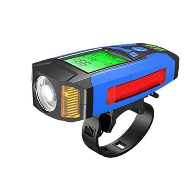 Durable 3-in-1 bike light, horn, and speedometer combo, essential rechargeable outdoor cycling gear