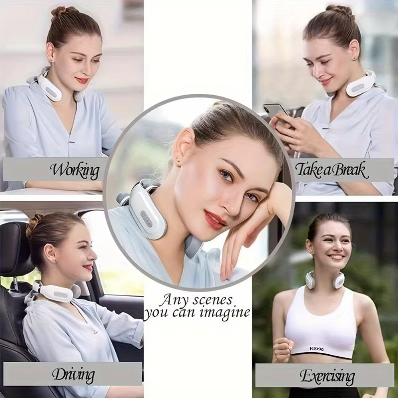 Deep tissue neck & shoulder massager. USB rechargeable for stress & pain relief.