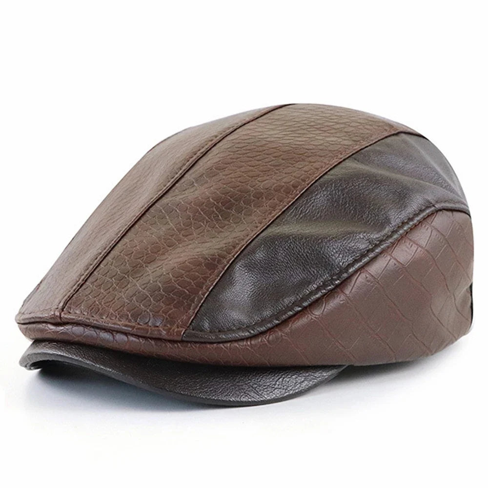 Classic dark coffee vegan leather baseball cap, adjustable for comfortable unisex fit.