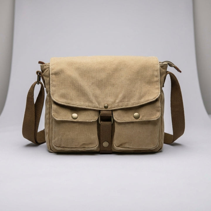 Carryforge vintage canvas crossbody bag, unisex, practical for daily use and adventures.