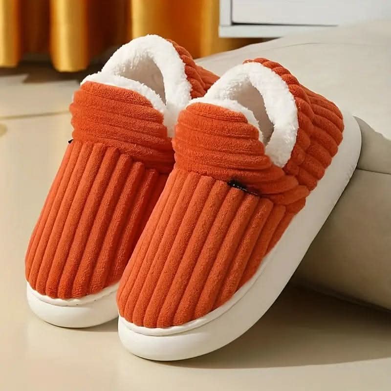 Warmest unisex house slippers, durable non-slip sole for winter safety.