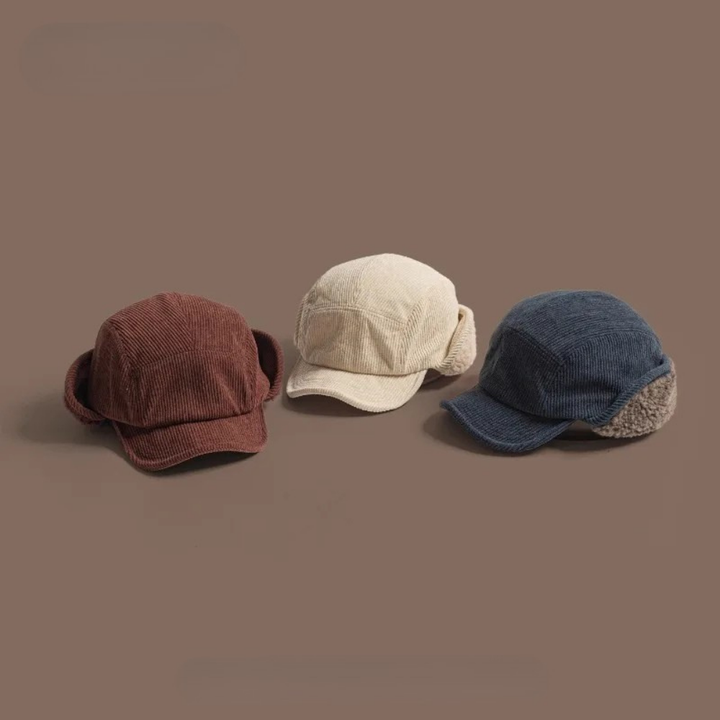 Black unisex winter trapper hat with ear flaps, a stylish and practical choice for extreme cold.