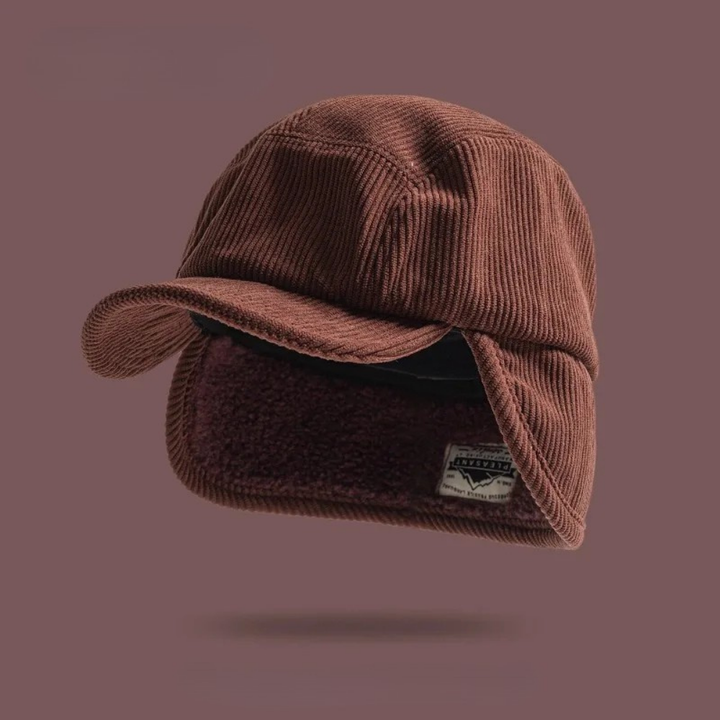 Cozy unisex winter hat, perfect for extreme cold weather. Features protective ear flaps & neck coverage.