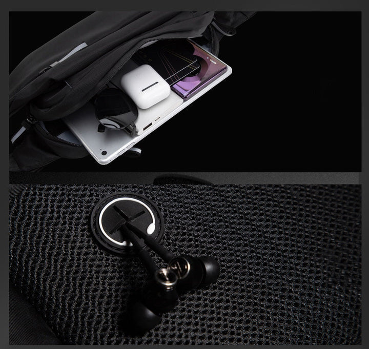 Durable water-resistant multi-pocket fanny pack for active use. Unisex design for travel, sport, & hiking gear.