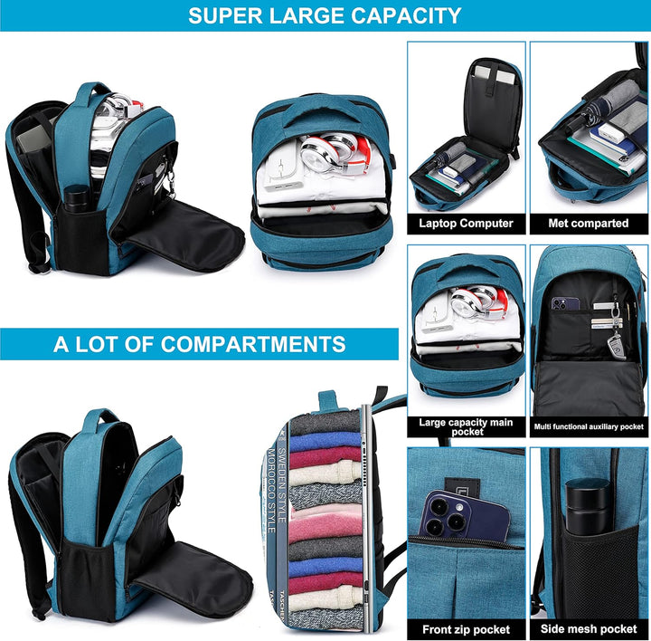 Durable water-resistant school backpack for laptops, featuring anti-theft and USB charging.