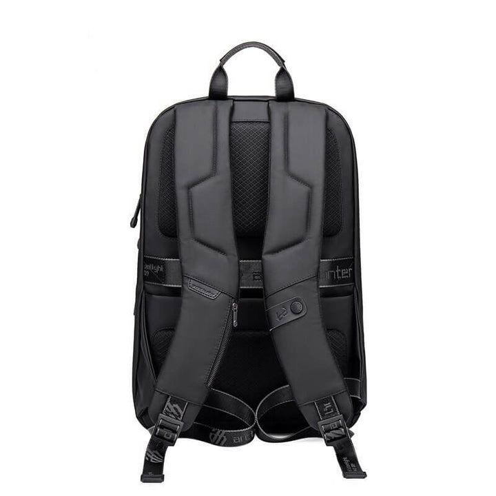 Side view of the versatile water-resistant travel backpack, featuring durable fabric & easy access.