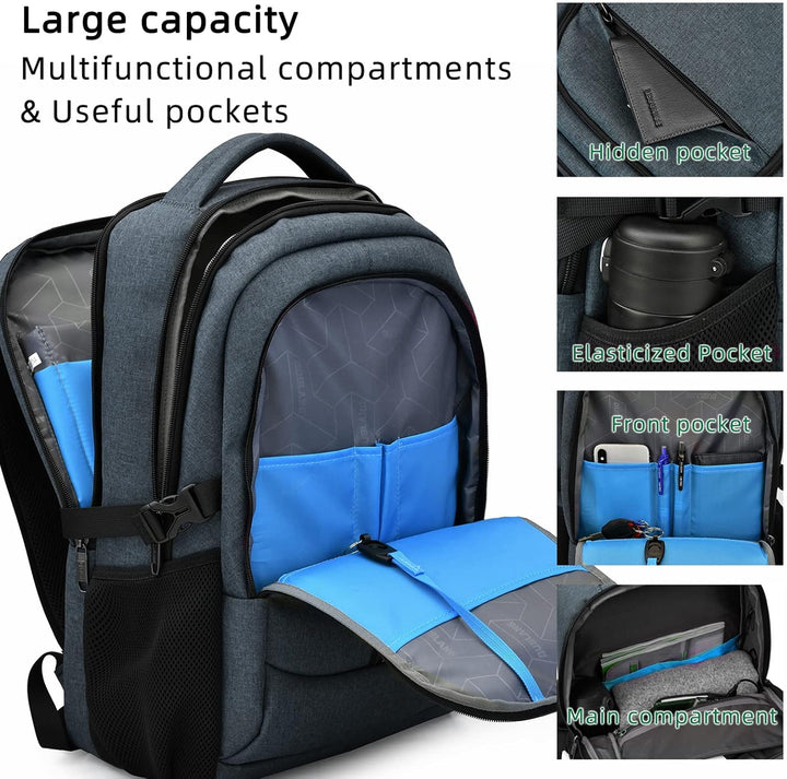 Everyday anti-theft commuter bag, water-resistant, USB charging, suitable for all genders.