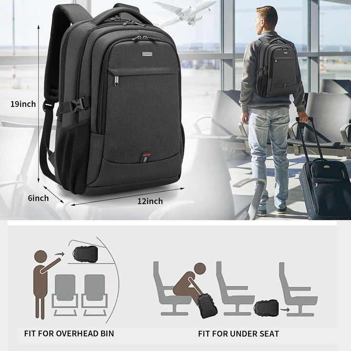 Secure anti-theft college backpack, water-resistant, USB port, protects valuable tech.