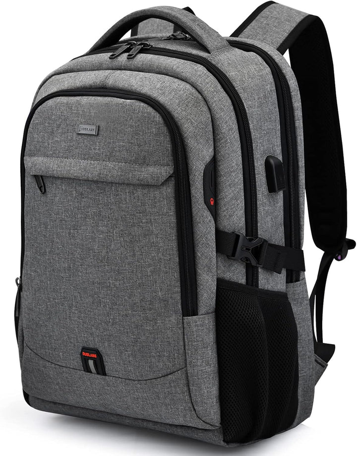 Modern unisex water-resistant travel daypack, anti-theft, USB port, for stylish journeys.