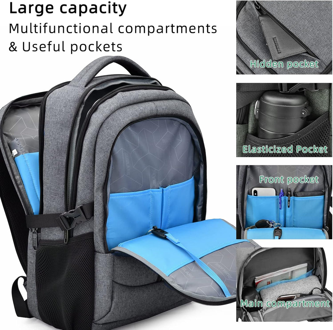 Durable anti-theft water-resistant backpack, USB charging, withstands elements & daily use.