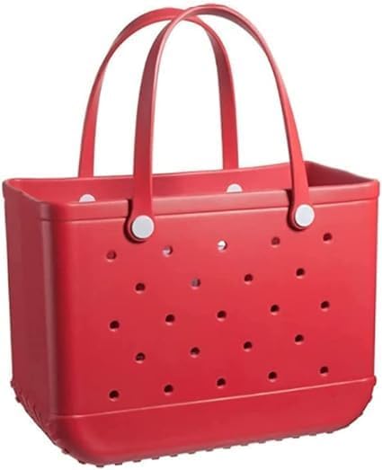 Sand-free waterproof beach bag, unisex basket design, spacious for towels, toys, and travel.