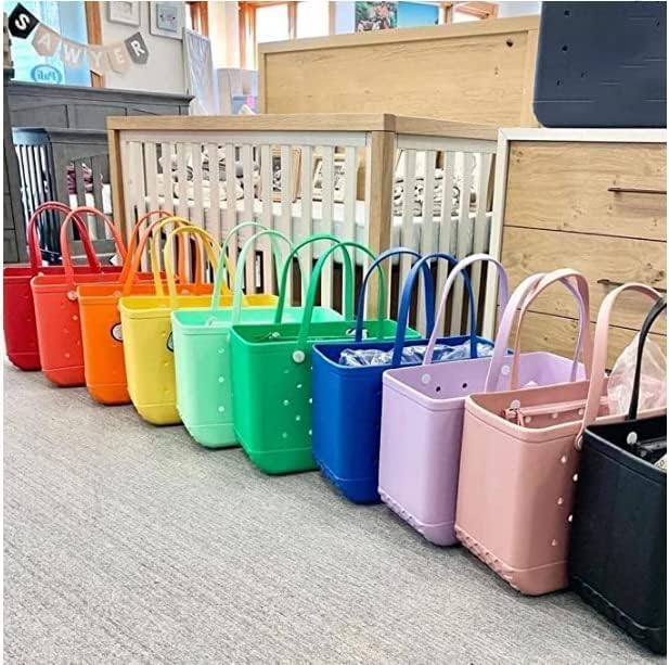 Unisex waterproof everyday basket bag, durable for travel, beach, or carrying groceries.