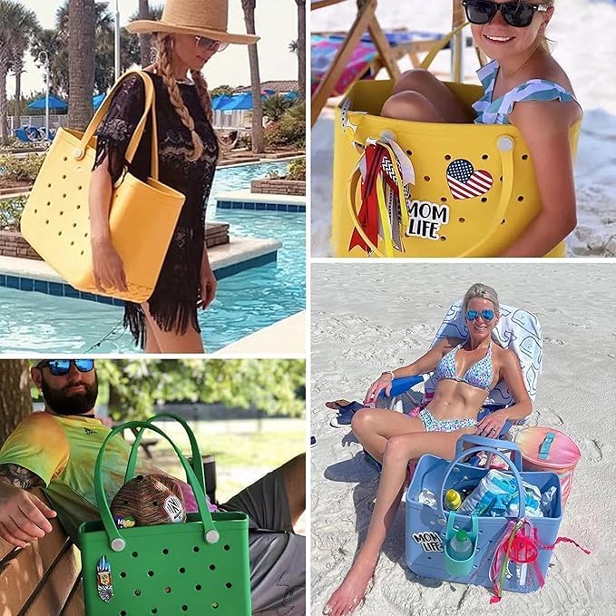Spacious waterproof market bag, versatile and unisex, doubles as a beach tote or travel carryall.