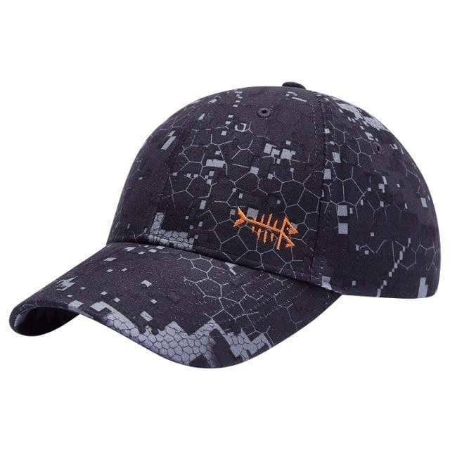 Unisex waterproof camouflage fishing cap for sun protection, polyester, stealth wear