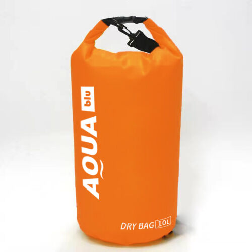 Stack of various sized waterproof dry bags in an outdoor gear store, for all adventure needs