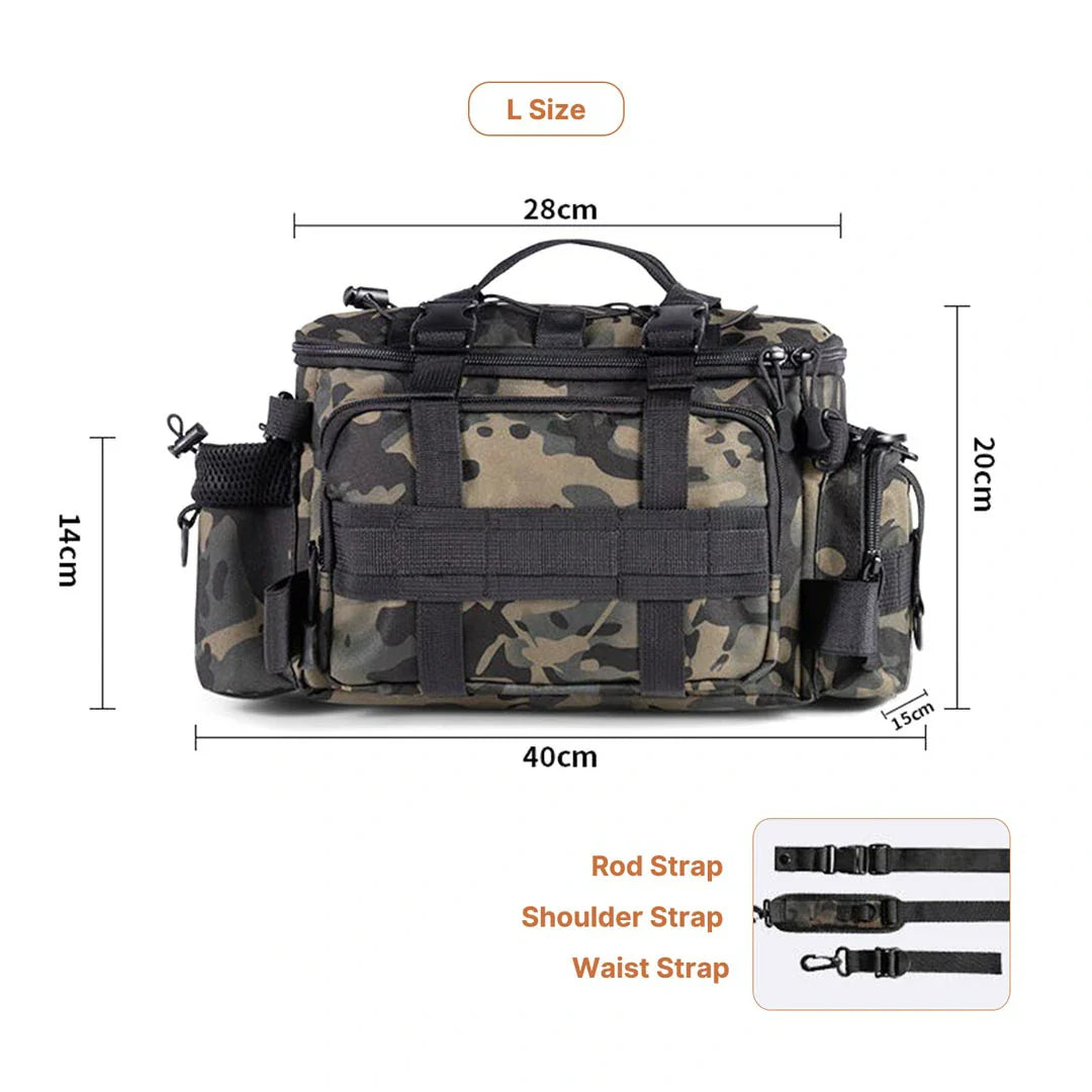 Fishing gear storage, unisex backpack, with hydration bladder compartment