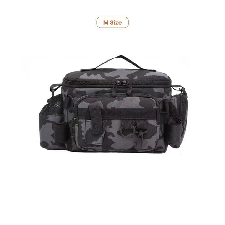 Waterproof fishing backpack, with emergency whistle on chest strap for safety