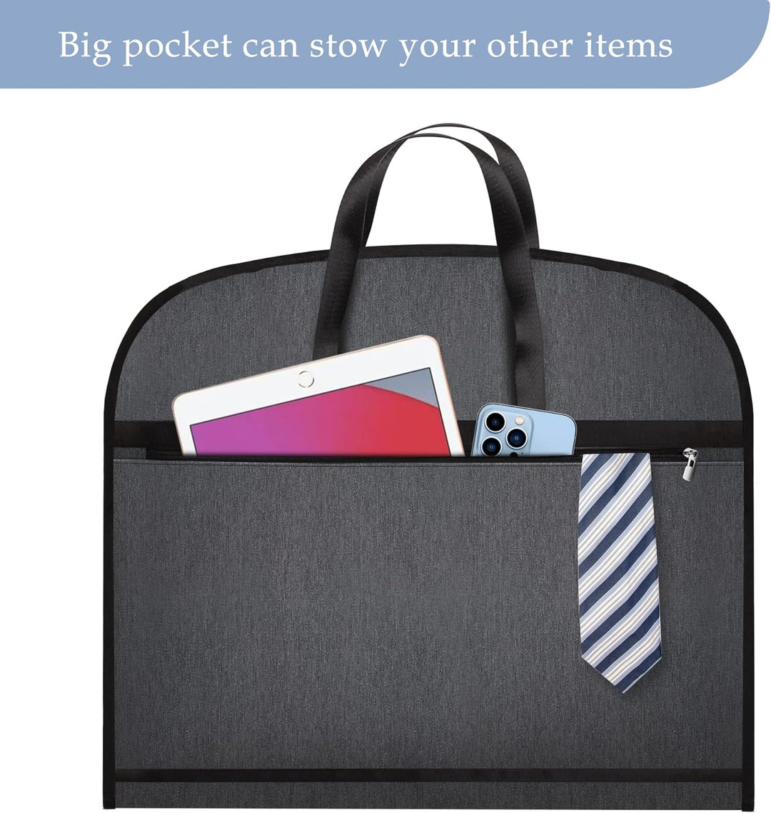 Foldable waterproof garment bag, ideal for suit storage, travel, and wrinkle-free organization.