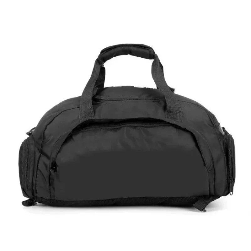 Fitness duffel bag with a dedicated shoe pouch, keeping gear organized and clean for gym-goers