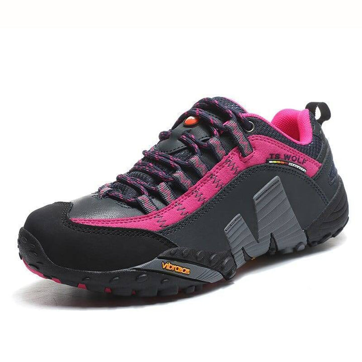 Breathable and waterproof leather hiking boots, lightweight and durable for long treks